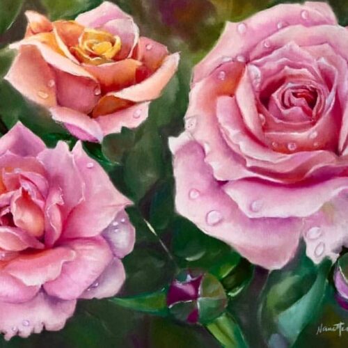 Her Rose Garden. Pastel. 11 x 17 inches. Original. Nanette Catigbe