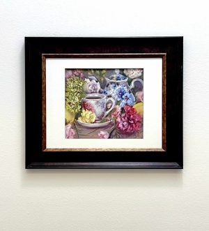 Let’s Have Tea II – 8x9 Original Pastel on Sanded Paper by Nanette Catigbe (2023)