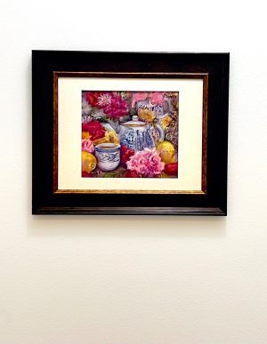 Let’s Have Tea I – 8x9 Original Pastel on Sanded Paper by Nanette Catigbe (2023)