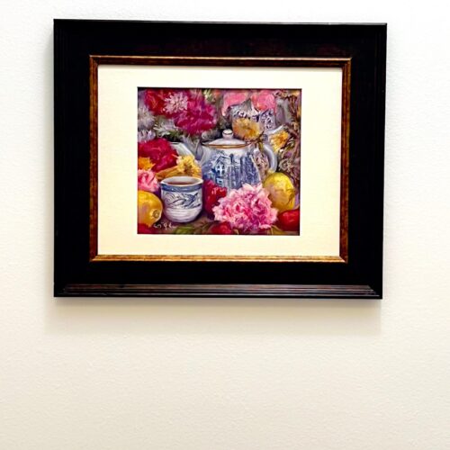 Let's Have Tea 2. Pastel on Sanded Paper. 8 inches x 9 inches. Original. Nanette Catigbe.