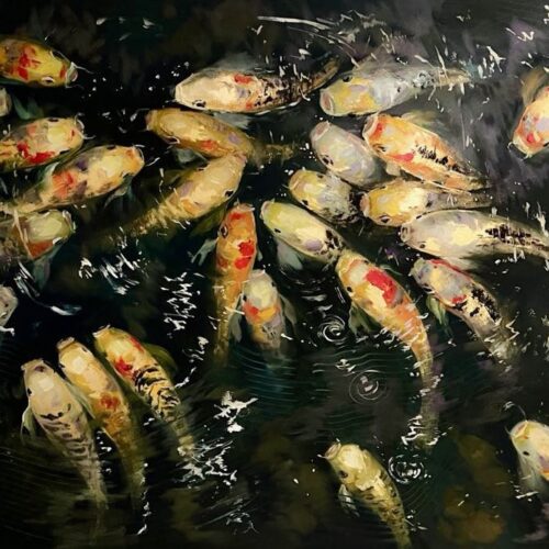 Radiance. Oil with Gold Leaf. 24 x 36 inches. Original. Nanette Catigbe