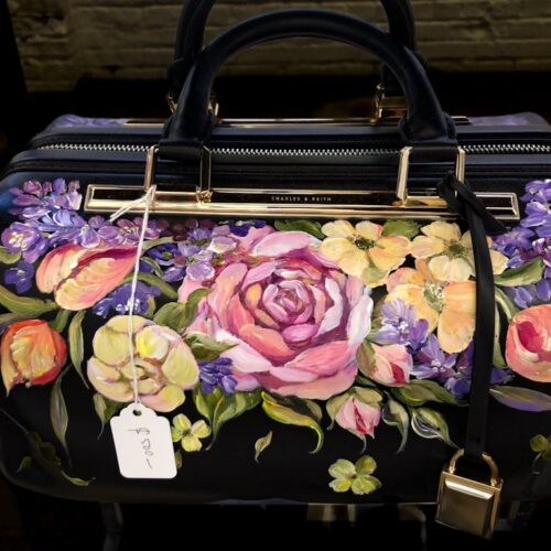 One-of-a-Kind Hand-Painted Floral Lady Doctor’s Bag