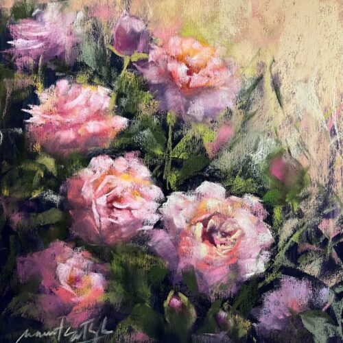 The Language of Roses. Pastel on Sanded Paper. 9 x 10 inches. Original. Nanette Catigbe. 2023