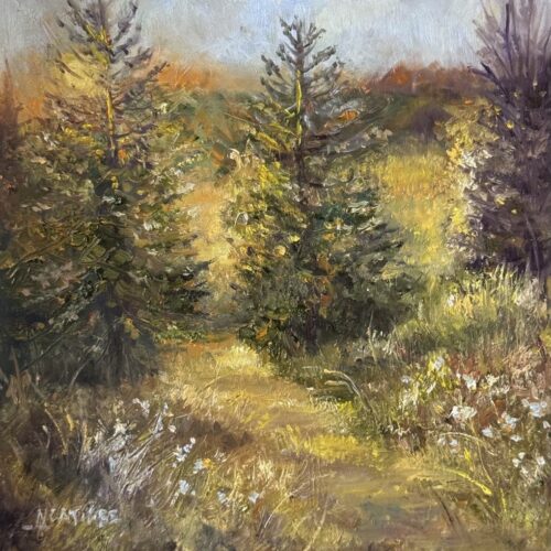 Summer Sanctuary. Oil on Panel. 8 x 8 inches. Original. Nanette Catigbe