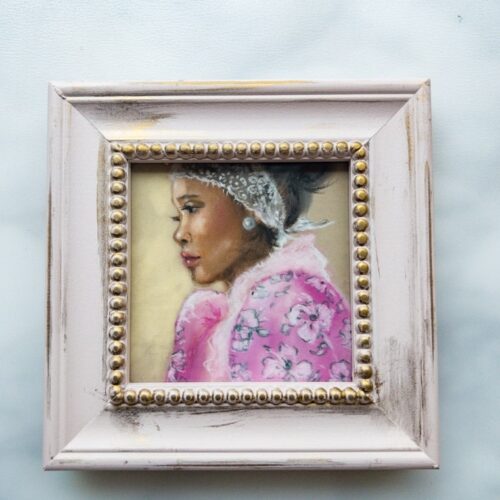 Maria Clara 1. Pastel on Pastelmat. 5 x 5 inches. Original. Nanette Catigbe.2023