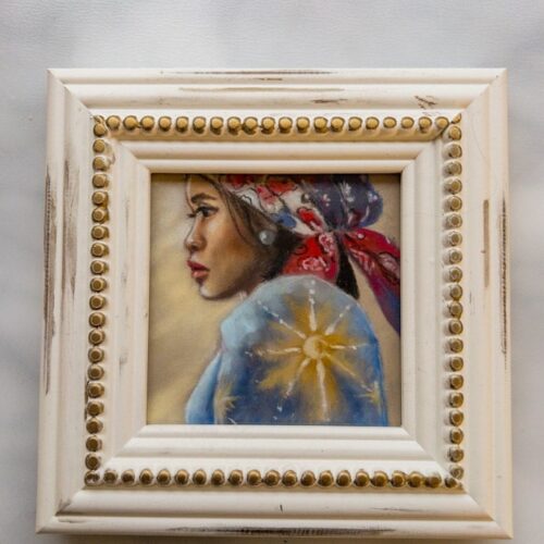 Maria Clara 2. Pastel on Pastelmat. 5 x 5 inches. Original. Nanette Catigbe.2023