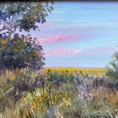 Meadow at Dusk. Oil on Panel. 5 x 7 inches. Original. Nanette Catigbe.2023