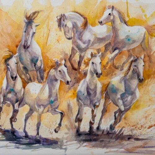 Seven. Watercolor on paper. 18 x 24 inches. Original. Nanette Catigbe