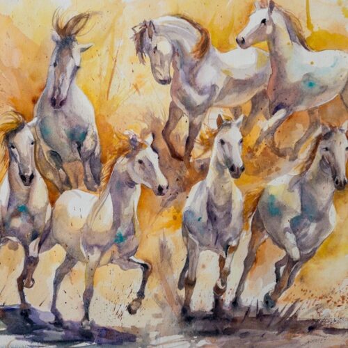 Seven. Watercolor on paper. 18 x 24 inches. Original. Nanette Catigbe