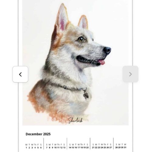 2025 Dog Portrait Wall Calendar – Classic 17x11 Inches with Top Binding