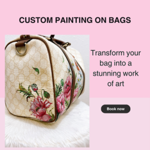 Custom Painted Leather Bag | Personalized Floral Commission | Send-In Item
