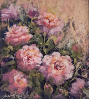The Language of Roses – 9x10 Original Pastel on Sanded Paper by Nanette Catigbe (2023)