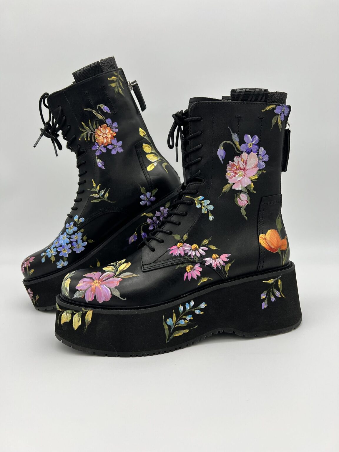 Custom Hand-Painted Boots — Personalized Floral Wearable Art Commission - Image 2