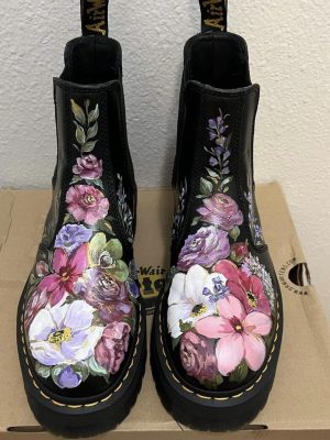 Custom Hand-Painted Boots — Personalized Floral Wearable Art Commission